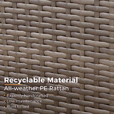 Wisteria Lane 2 Piece Patio Furniture Set of 2 Seats,Outdoor Wicker Patio Loveseat Sofa with Cushion, Outdoor Sectional Corner Sofa for Garden Backyard, Blue Wisteria Lane