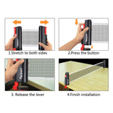 FBSPORT Ping Pong Paddle Set, Portable Table Tennis Set with Retractable Net, 2 Rackets, 6 Balls and Carry Bag for Children Adult Indoor/Outdoor Games FBSPORT