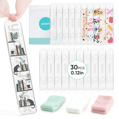 30 Pieces Acrylic Bookmark Blanks- 3mm Thicken Clear Acrylic Bookmarks with 30 Pcs Ribbon for Reading Lovers DIY Crafts Presents, Graduation Back to School Presents