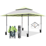 EAGLE PEAK 13x13 Straight Leg Pop Up Canopy Tent Instant Outdoor Canopy Easy Single Person Set up Folding Shelter w/Auto Extending Eaves 169 Square Feet of Shade (Gray) EAGLE PEAK