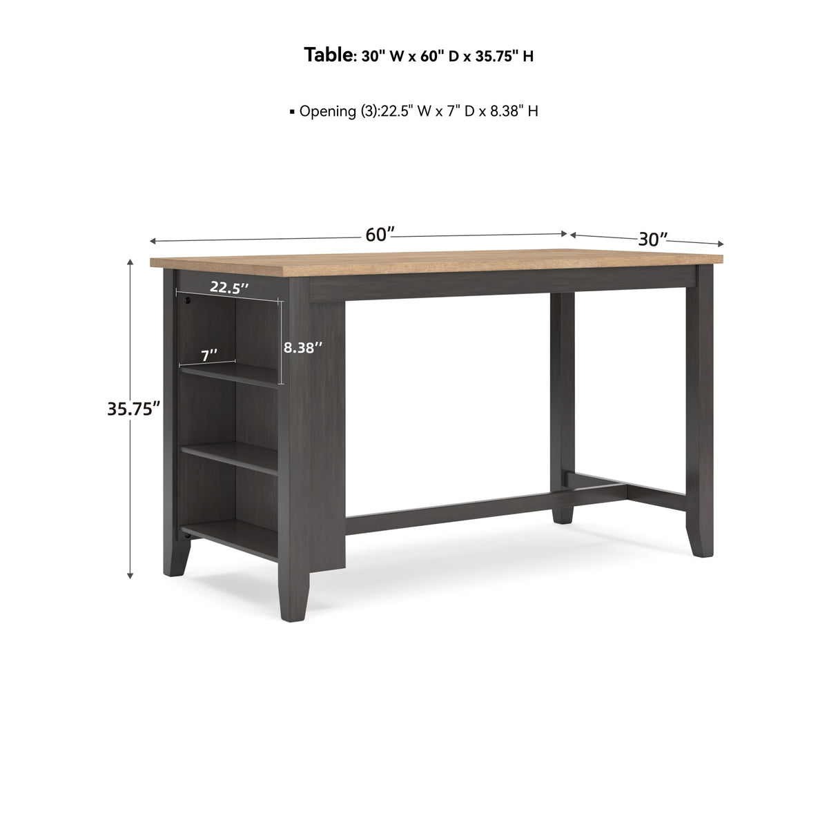 Signature Design by Ashley Gesthaven Contemporary Counter Height Dining Table with 3 Shelves and Trestle Base, Light Brown & Dark Brown Signature Design by Ashley