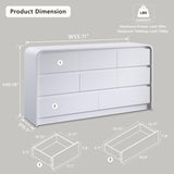 Aitjunz Modern 8 Drawers Dresser for Bedroom, 55" Wide Dressers & Chest of Drawers w/Curved Profile Design, Wood Mid Century Storage Dressers Organizer for Bedroom, Living Room, White Aitjunz