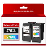 Ankink Remanufactured Ink Cartridge Replacement for Canon 275XL 276XL PG275 CL276 275 276 XL (Black Color 2-Combo Pack) use with TS3522 TR4720 TR4700 TR4722 TS3500 TS3520 Printer Ankink