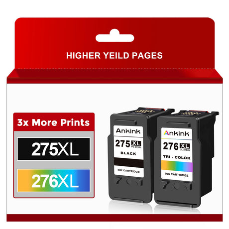 Ankink Remanufactured Ink Cartridge Replacement for Canon 275XL 276XL PG275 CL276 275 276 XL (Black Color 2-Combo Pack) use with TS3522 TR4720 TR4700 TR4722 TS3500 TS3520 Printer Ankink