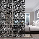 ANMINY 24 PCS Hanging Room Divider Flower Carving Pattern Panels Decorative Wall Screen Panel Hollow Out Design for Living Dining Room Kitchen Bedroom Office Bar Restaurant Home Hotel Decor - Black ANMINY