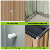 10x12 Ft Outdoor Metal Storage Shed, Galvanized Steel Garden Sheds with Lockable Doors, Extra Large Utility and Tool Storage for Patio Lawn Backyard Outside Use, Brown CuisinSmart