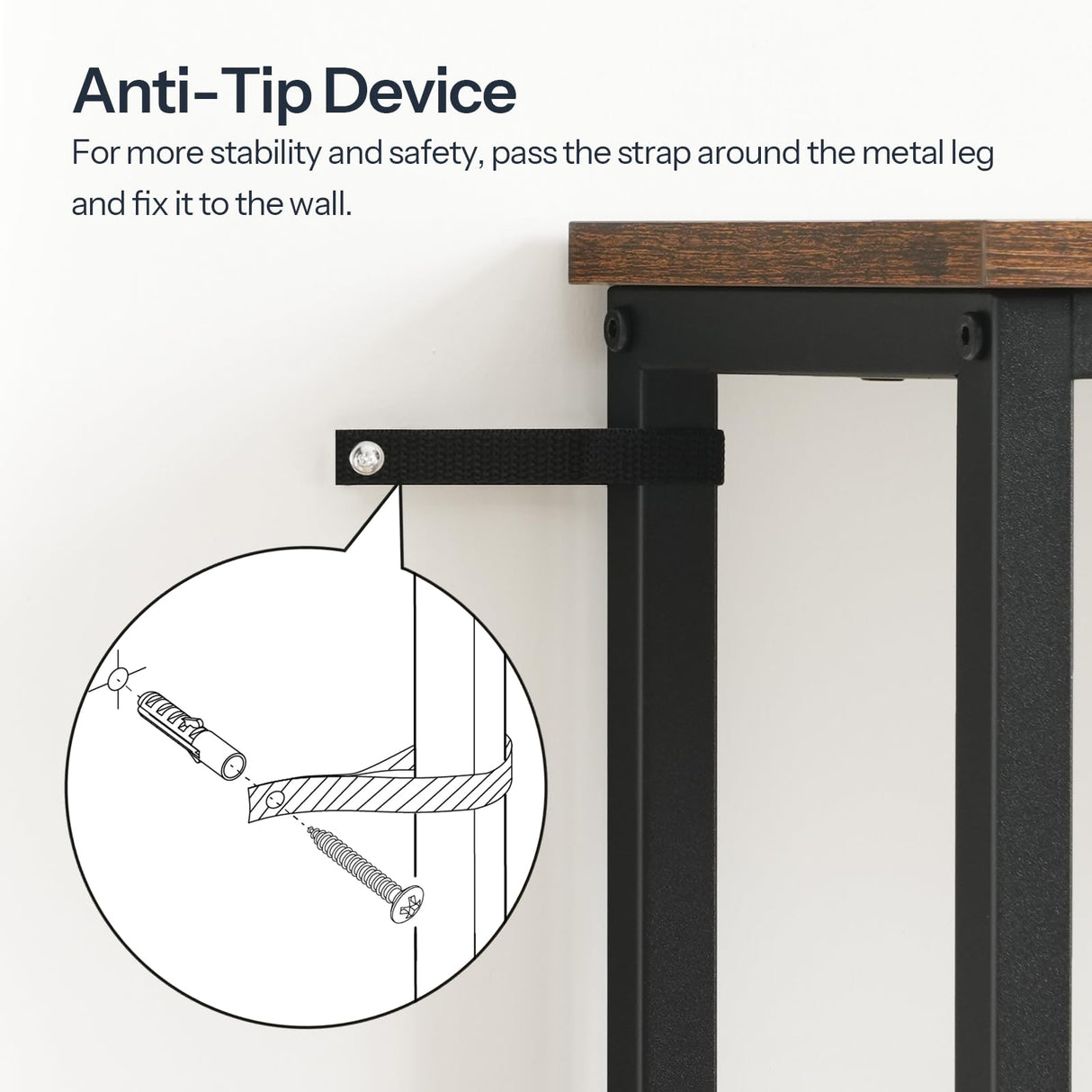 HOOBRO Console Table, Narrow Side Table, Sofa Table, 4-Tier Industrial Hallway Table with Metal Mesh Shelf and Adjustable Feet, for Entryway, Living Room, Hallway, Rustic Brown and Black BF79XG01 HOOBRO