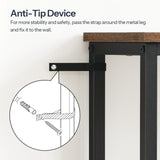 HOOBRO Console Table, Narrow Side Table, Sofa Table, 4-Tier Industrial Hallway Table with Metal Mesh Shelf and Adjustable Feet, for Entryway, Living Room, Hallway, Rustic Brown and Black BF79XG01 HOOBRO