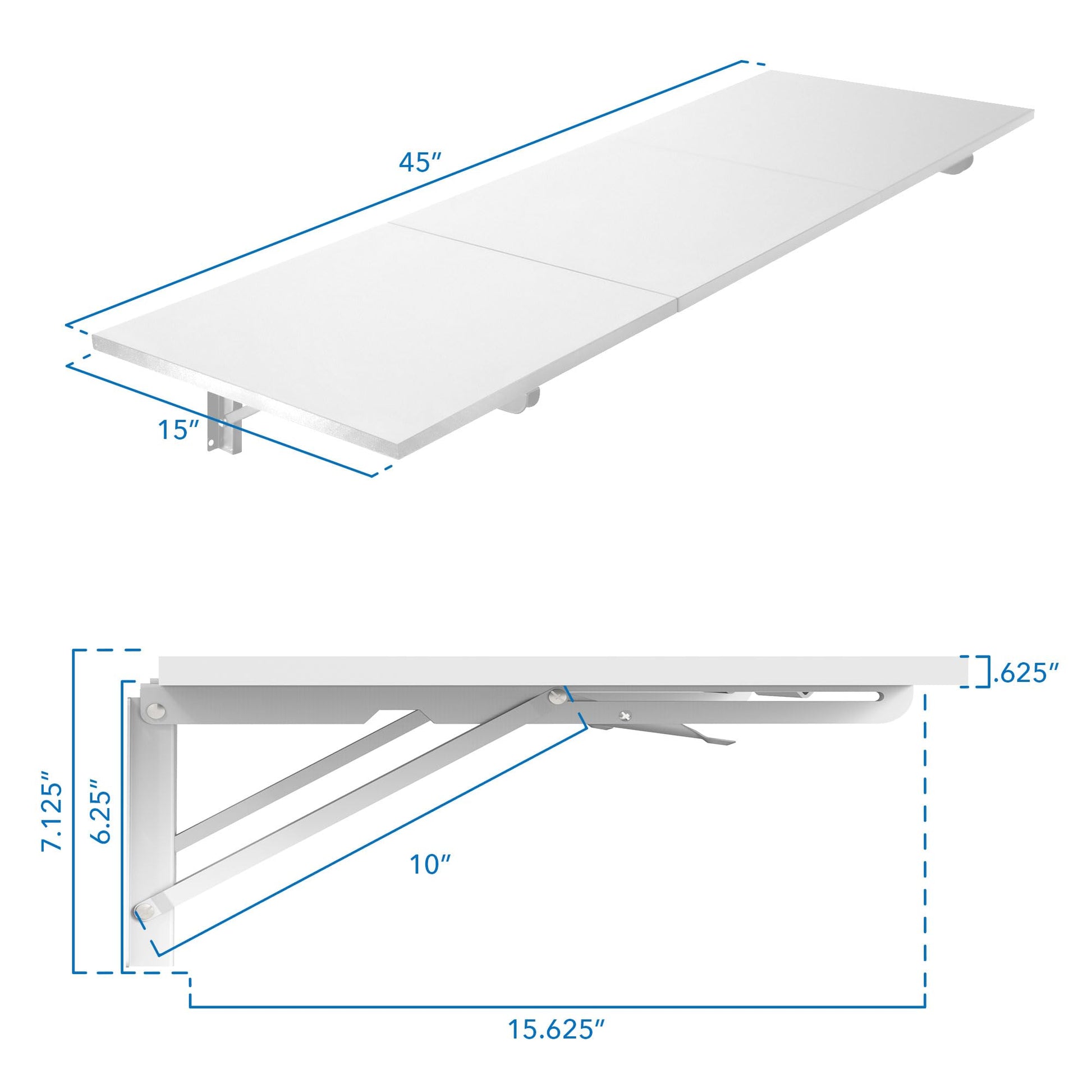 Mount-It! Heavy Duty Wall Mounted Drop Leaf Table, Folding Wall Mounted Desk, Drop Down Table 45x15x7, Floating Desk, Folding Laundry Table for Small Spaces, Home Office, Garage, Basement Kit - WoodArtSupply