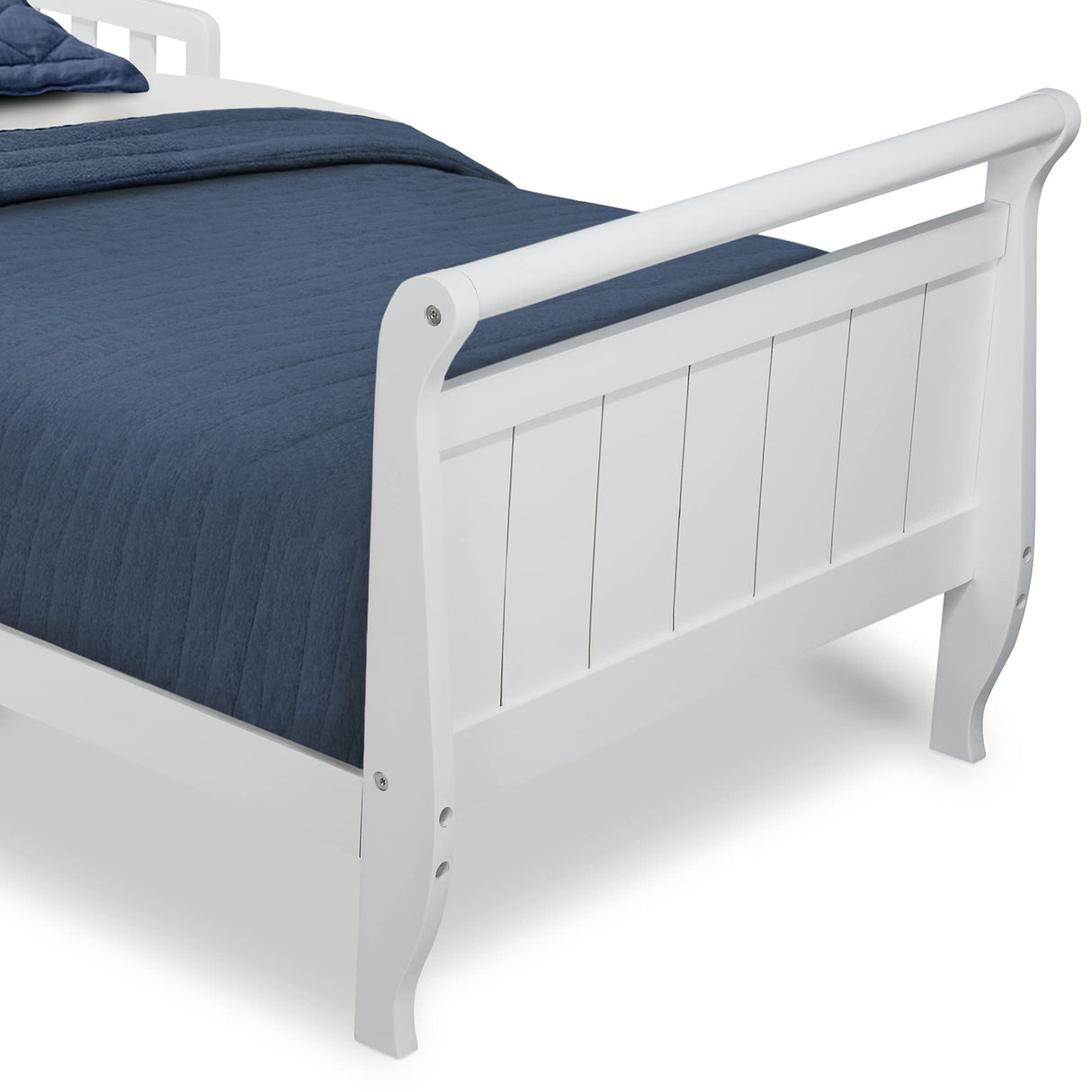 Delta Children Wood Toddler Bed Sleigh, Crib, White Delta Children