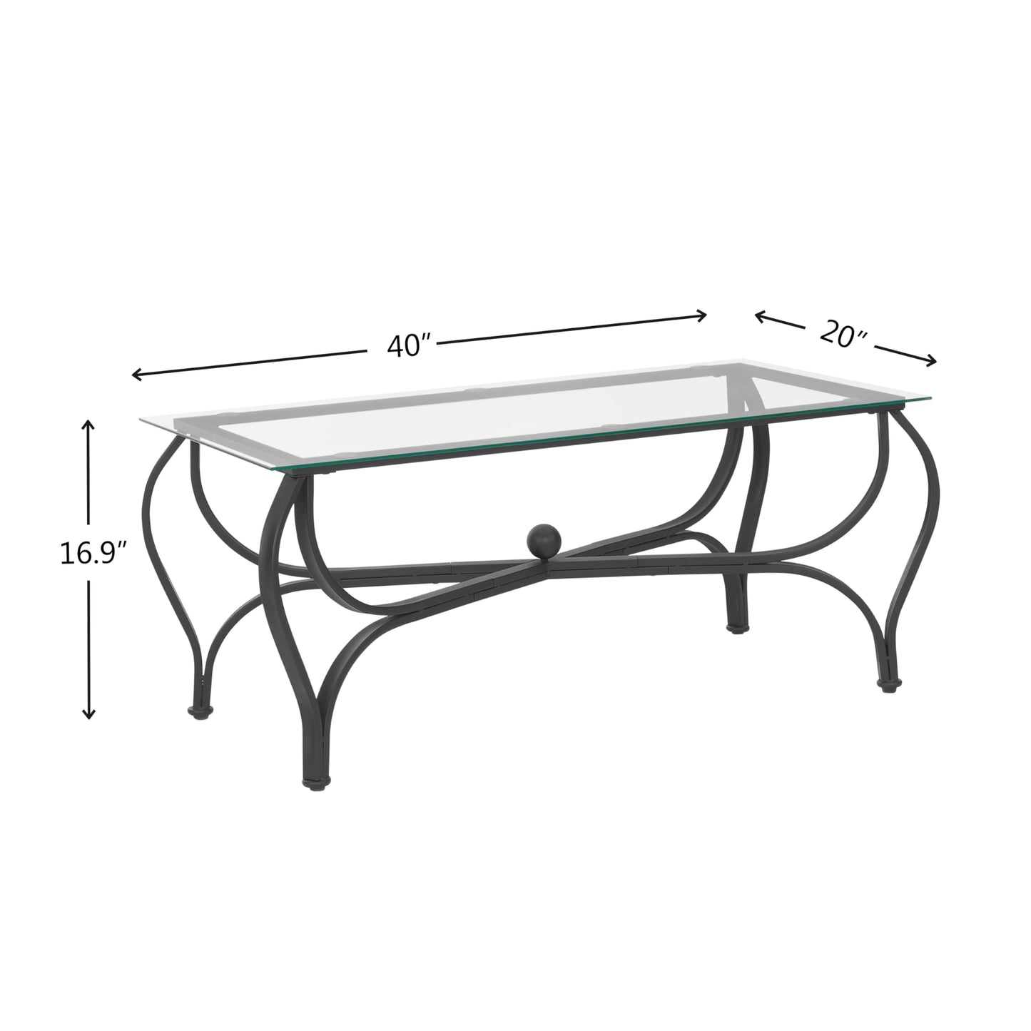 FILINGSKY 3-Piece Coffee Table Set, Tempered Glass Surface Living Room Sets, Coffee Table & 2 End Side Table, Metal Frame for Living Room, Home Office - WoodArtSupply