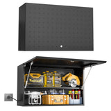 MetalMax Metal Wall Storage Cabinet with Adjustable Shelf Wall Mount Garage Cabinet Flip Up Cabinet Steel Metal Cabinet Trailer Cabinets Work Shop Wall Cabinet Lockable Tool Cabinet Assembly Required MetalMax