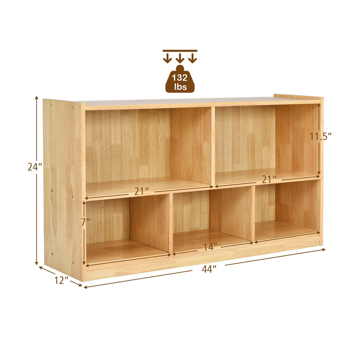 Costzon Burlywood 2-Tier Kids Bookcase and Toy Storage Shelf Costzon