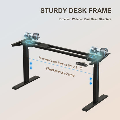 Sileye Wheel Height Adjustable Electric Sit Stand Up Table, Raising Desks for Home Office and Computer Workstation, 63x30, Rustic Brown - WoodArtSupply