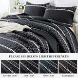 Andency Black Twin Quilt Set, 2 Pieces Boho Lightweight Soft Striped Bedspread for All Season (68"x86"), Printed Bohemian Microfiber Reversible Coverlet Comoforter Sets Andency