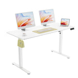 ERGOMAKER 55" Electric Standing Desk, Adjustable Height, Sit Stand Up Desk for Home Office & Computer Workstations, Memory Controller, White ERGOMAKER
