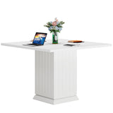 Tribesigns Square Conference Table, Modern 35.4-Inch Small White Business Meeting Table for Office Meeting Room Tribesigns