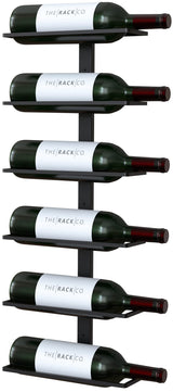 TheRackCo. Wall Series - Center Frame Metal Wall Mount Wine Bottle Rack, Black (6 Bottles) TheRackCo.