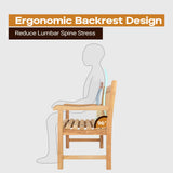 OTSUN A-Grade Natural Teak Bench - Outdoor Garden Bench with Curved Backrest & Arch Armrest, Patio Bench - All-Weather 100% Solid Teak Wood 2-Person Park Bench for Yard, Lawn OTSUN