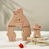 Personalized Wooden Bear Puzzle with 1-8 Family Name, Custom Family Name Sculpture - Ideal for Christmas, Birthdays, Housewarming - Unique Wooden Decor Gift for Mom and Dad Smile lab