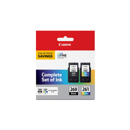 Canon PG-260 / CLI-261 Genuine Ink Value Pack (2 Cartridges), Compatible with TS5320, TR7020