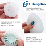 EuTengHao Succulent Silicone Molds, 3D Flower Resin Mold for Candle Soap Cake Decoration Making, Plant Flower Wax Scented Candle Soap Silicone Molds (10Pcs) EuTengHao