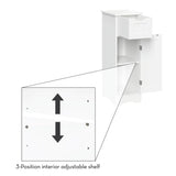 RiverRidge Slim, White Ashland Cabinet with Drawer RiverRidge