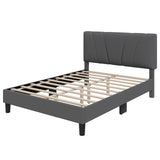 Novilla Queen Size Bed Frame Upholstered Platform Queen Bed Frame with Adjustable Headboard, Strong Weight Capacity, No Box Spring Needed, Easy Assembly, Grey Novilla