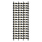 amhricho Wall Mounted Wine Rack, H 94.5INCH, 16 Rows, Black 48 Bottle, Metal Wine Bottle Holder for Home Bar, Wine Kitchen Storage (Black, 3 Columns) amhricho