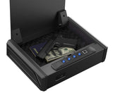 RPNB Gun Safe, Quick Access Gun Safe for Handgun, Pistol Safe with Biometric Fingerprint and Quick Electronic Keypad, Handgun Safe for 2 Pistols and More RPNB