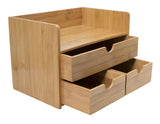 Sorbus 3-Tier Bamboo Desk Organizer with Drawers and Shelf for Stylish Workspace Storage Sorbus