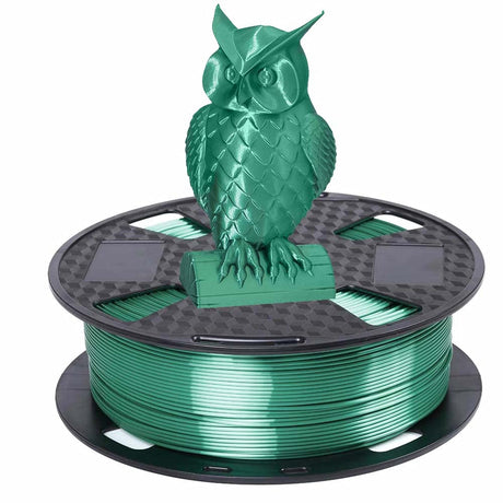 Shiny Silk Green PLA Filament 1.75 mm 3D Printer Filament 1KG 2.2LBS Spool 3D Printing Material Shine Silky Shiny Metal PLA CC3D Silk PLA Metallic Sage Green Color CC3D