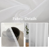 MIULEE 2 Panels Solid Color White Sheer Window Curtains Elegant Window Voile Panels/Drapes/Treatment for Bedroom Living Room (54X108 Inches White) MIULEE