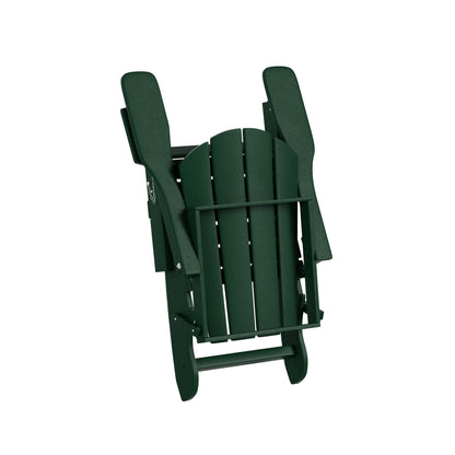 WestinTrends Outdoor Adirondack Chairs Set of 2, Plastic Fire Pit Chair, Weather Resistant Folding Patio Lawn Chair for Outside Deck Garden Backyard Balcony, Dark Green - WoodArtSupply