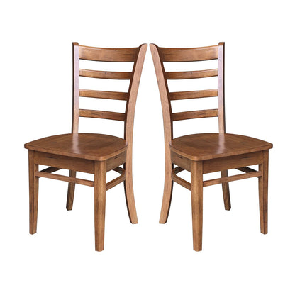 IC International Concepts Emily Side Chairs, Dining Height, Brown - WoodArtSupply