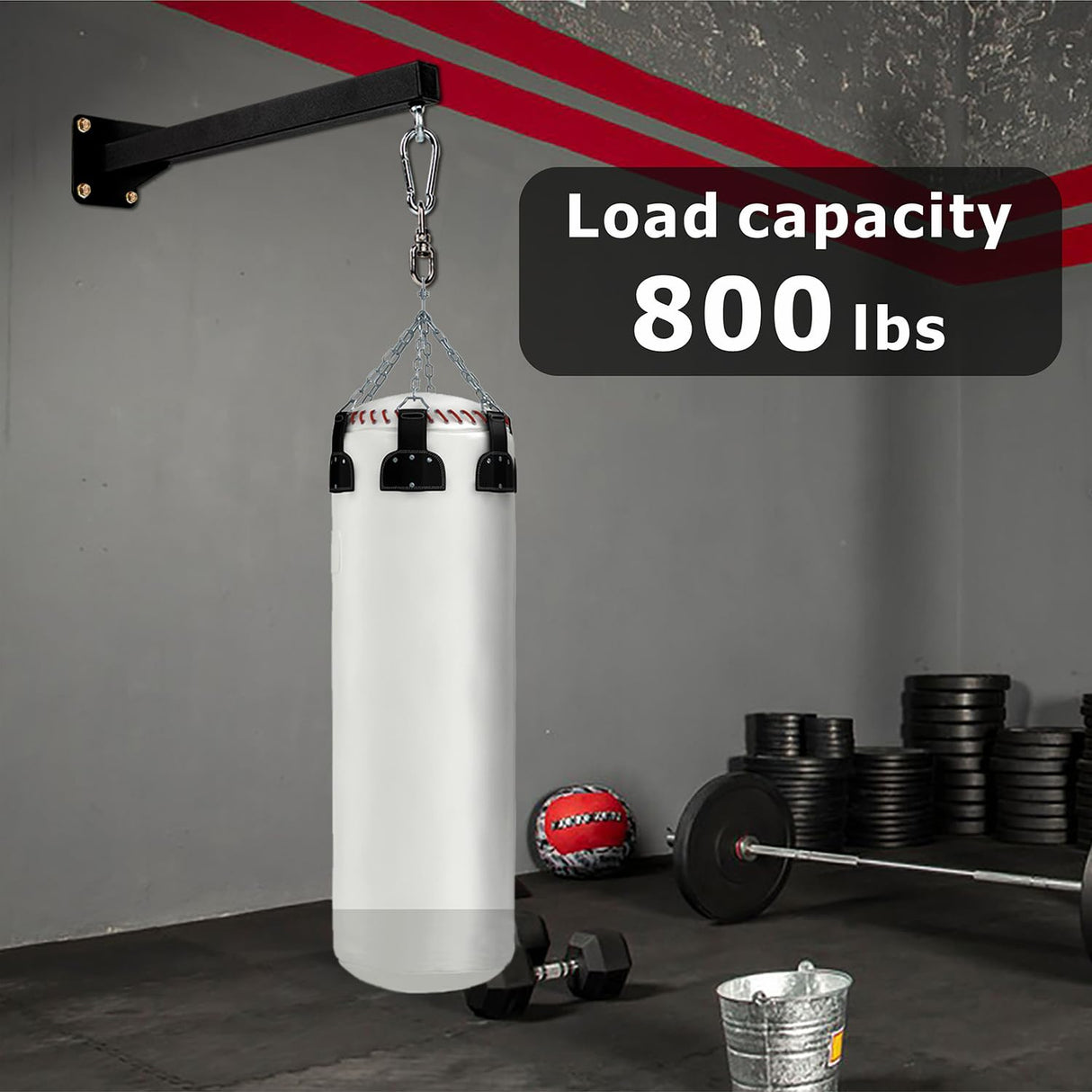 YZZHAJ Heavy Punching Bag Wall Mount Hanger,Heavy-Duty Boxing Bag Bracket,Punching Bag Mount Stand for Muay Thai and MMA Training, 360 Rotation Swivel Hook Matte Black YZZHAJ