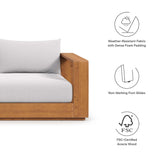 Modway Tahoe Acacia Wood Outdoor Patio Sofa in Natural Light Gray with Weather-Resistant Cushions - Ideal as a Porch Couch or Sunroom Sofa Modway