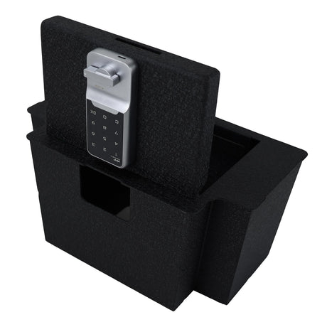 YOULAI Center Console Gun Safe - Console Gun Vault Compatible with Chevy Silverado 1500/GMC Sierra 1500 2023-2025, FIT 2022 Refreshed Model with Electronic Keypad Lock. YOULAI