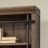 Martin Furniture Avondale 8' Tall Bookcase Wall with Ladder, Storage Organizer, Display Shelf for Office, Brown Martin Furniture