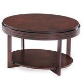 Leick Home 10109-CH Oval Small Coffee Table with Shelf, Chocolate Cherry, 23 in x 33 in x 19 Leick Home