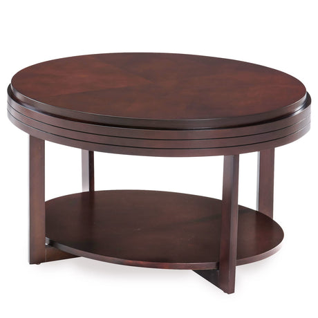 Leick Home 10109-CH Oval Small Coffee Table with Shelf, Chocolate Cherry, 23 in x 33 in x 19 Leick Home