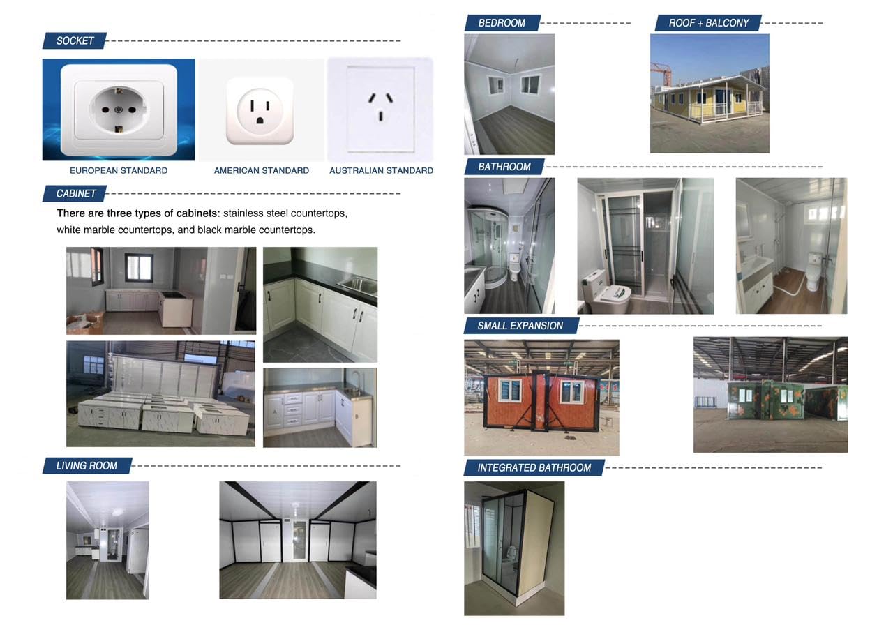 Generic Portable 10 x 20 ft Prefabricated Home with Windows and Doors, White, Gray, 07112003