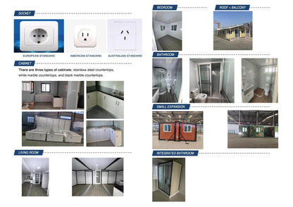 Generic Portable 10 x 20 ft Prefabricated Home with Windows and Doors, White, Gray, 07112003