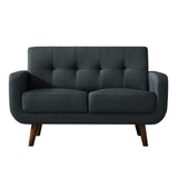 Husbedom 51 Inches Loveseat Sofa, Mid-Century Modern Mini Couch with Tufted Back for Small Living Room, Bedroom,Apartment, Dorm,Track Arms, Wooden Legs, Easy Assembly, Dark Gray Husbedom