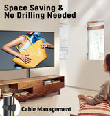 YOMT Mobile TV Cart Rolling TV Stand for 13-50 inch Screens, Tilting and Rotating Mount, Portrait to Landscape, Height Adjustable Portable TV Stand with Wheels Holds up to 44lbs Max VESA 200x200mm YOMT