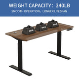 Jceet Dual Motor Electric Standing Desk - 63 x 30 Inch Adjustable Height Sit Stand Computer Desk with Splice Board, Stand Up Desk Table for Home Office, Rustic Brown Top(with Radian) Jceet