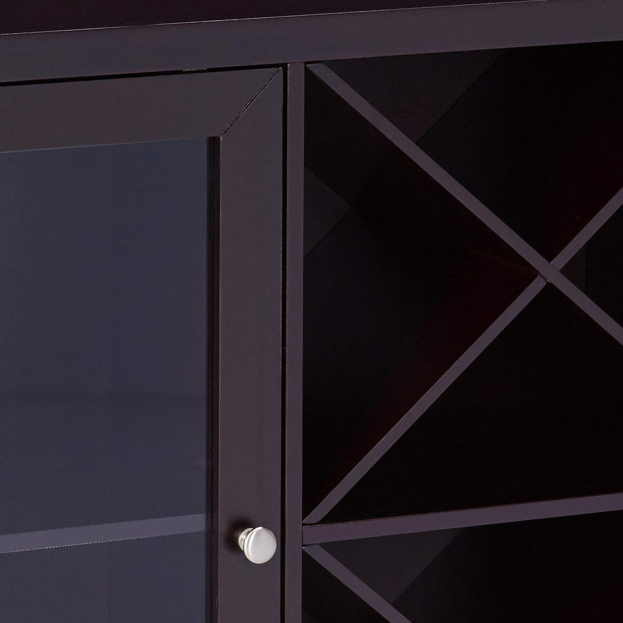 Kings Brand Furniture Wine Bar Cabinet for Liquor and Coffee Buffet, Sideboard with Storage Shelves for Dining Living Room Kitchen, Espresso Kings Brand Furniture