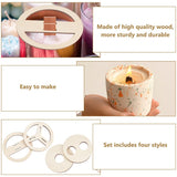 BENECREAT 8 Pcs 4 Styles Wooden Wick Centering Tool, 2.95 Inch Engraved Patterned Wick Holder, Candle Wick Stabilizer for Candle Making DIY BENECREAT