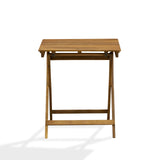 East West Furniture SEHD3CANA Selma 3 Piece Patio Bistro Set Contains a Square Outdoor Acacia Wood Coffee Table and 2 Folding Arm Chairs, 26x26 Inch, Natural Oil East West Furniture