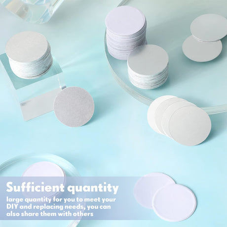 Sublimation Blank Aluminum Stickers Set Round Blank Bezel Pendant Tray Aluminum Sheet, Includes Sublimation Blank Discs and Double Side Tapes for Personalized Photo Jewelry Making DIY (50 Pieces) Ferraycle
